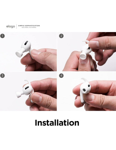 Cubiertas de Silicona elago para AirPods Pro - 4 Pares Blancas