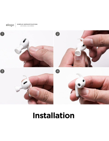 Cubiertas de Silicona elago para AirPods Pro - 4 Pares Blancas