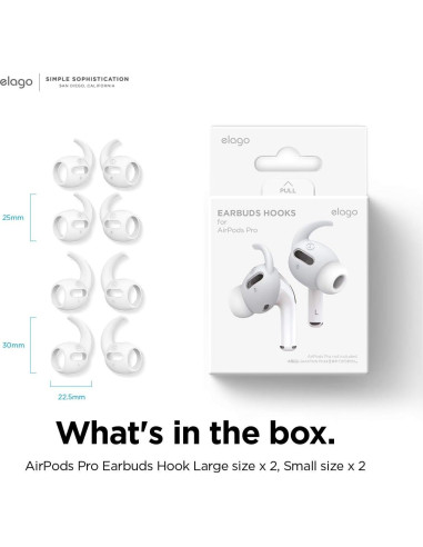 Cubiertas de Silicona elago para AirPods Pro - 4 Pares Blancas