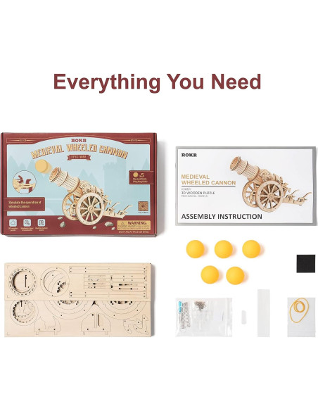 Rompecabezas 3D de Madera ROKR Catapulta DIY - 0.71 kg