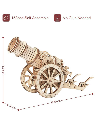 Rompecabezas 3D de Madera ROKR Catapulta DIY - 0.71 kg