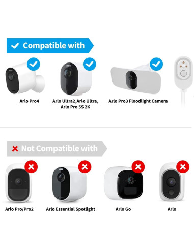 Cargador Solar Mytions 5W para Cámaras Arlo Pro 5S, Pro 4, Pro 3