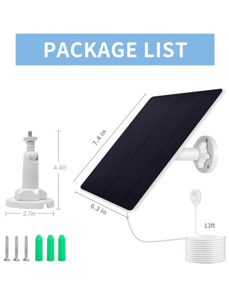 Cargador Solar Mytions 5W para Cámaras Arlo Pro 5S, Pro 4, Pro 3
