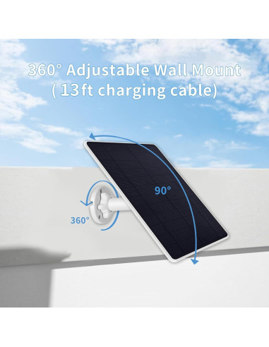 Cargador Solar Mytions 5W para Cámaras Arlo Pro 5S, Pro 4, Pro 3