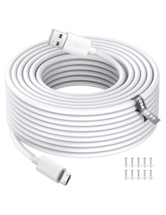 Cable de Extensión Micro USB 10m ASKUBSKU para Cámaras de Seguridad