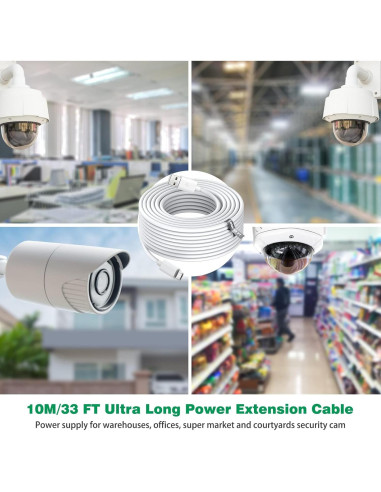 Cable de Extensión Micro USB 10m ASKUBSKU para Cámaras de Seguridad