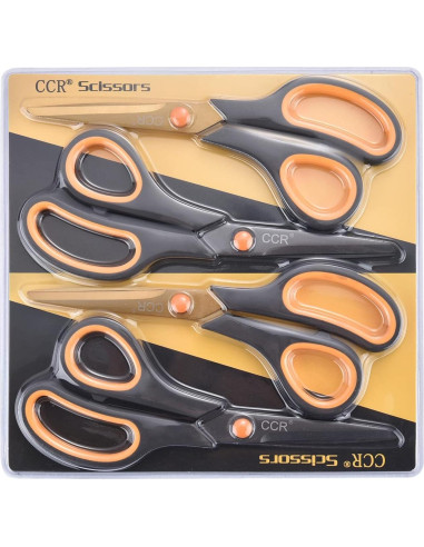 Tijeras CCR de 20 cm con cuchillas de titanio - Paquete de 4