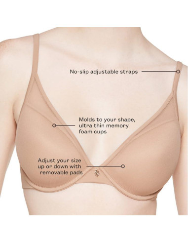 Sostén Clásico Escote en V ThirdLove 36A Taupe Comodidad Diaria