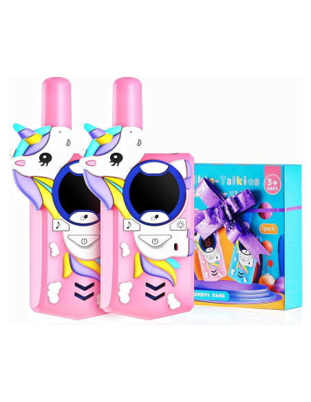Walkie Talkies para Niños Cozfemini Rosa 2 Canales 3.22 km