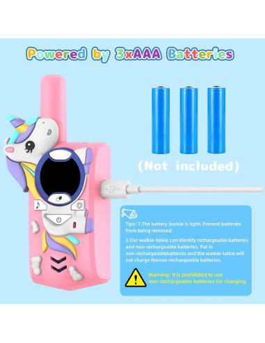 Walkie Talkies para Niños Cozfemini Rosa 2 Canales 3.22 km