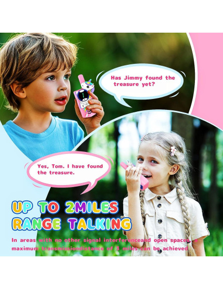 Walkie Talkies para Niños Cozfemini Rosa 2 Canales 3.22 km