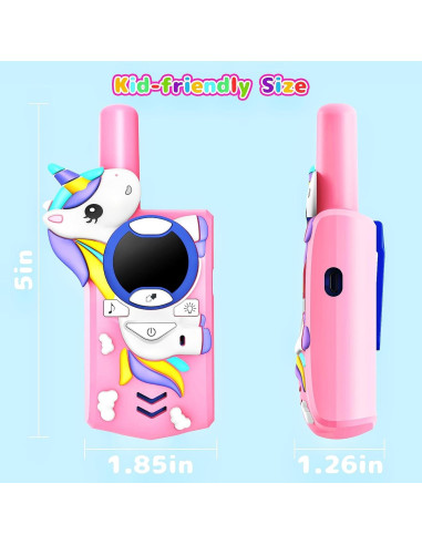 Walkie Talkies para Niños Cozfemini Rosa 2 Canales 3.22 km