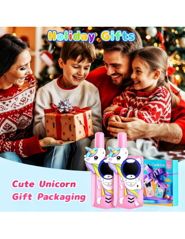 Walkie Talkies para Niños Cozfemini Rosa 2 Canales 3.22 km