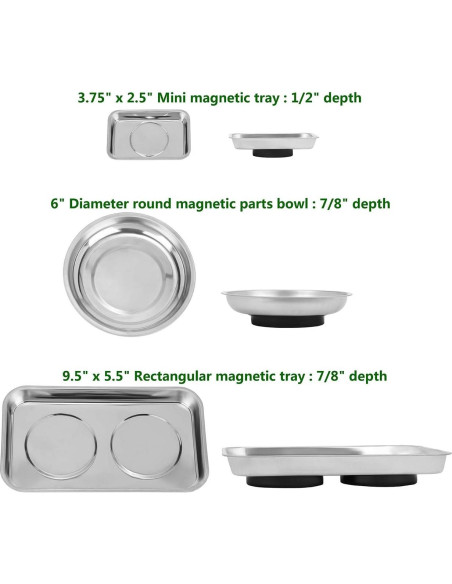 Juego de Bandejas Magnéticas 3pc BYHH - Acero Inoxidable