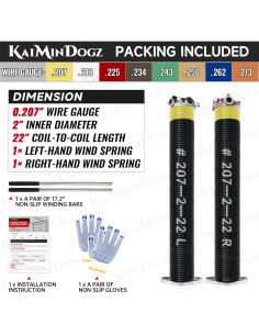 Resortes de Torsión para Puerta de Garaje KaiMinDogz 141.9cm 2
