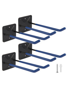 Ganchos de Almacenamiento ZexHok 35.56 cm Acero Azul Juego de 4