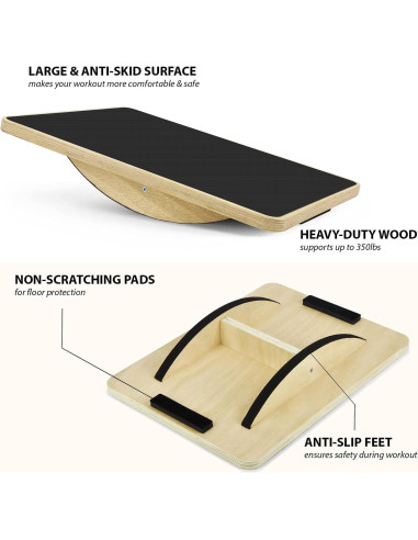 Tabla de Equilibrio Profesional Yes4All de Madera 44.5cm