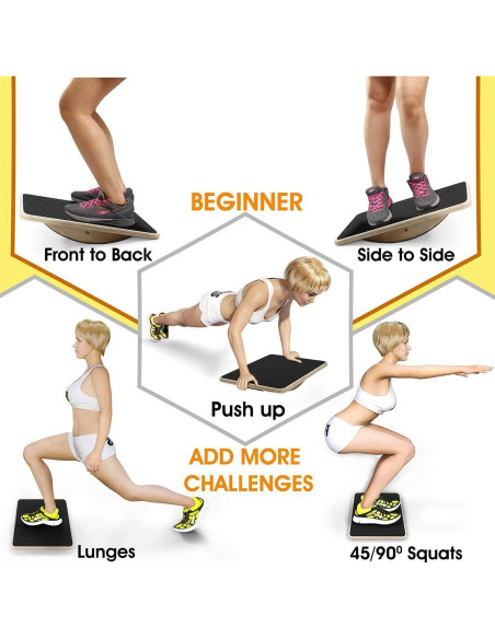 Tabla de Equilibrio Profesional Yes4All de Madera 44.5cm