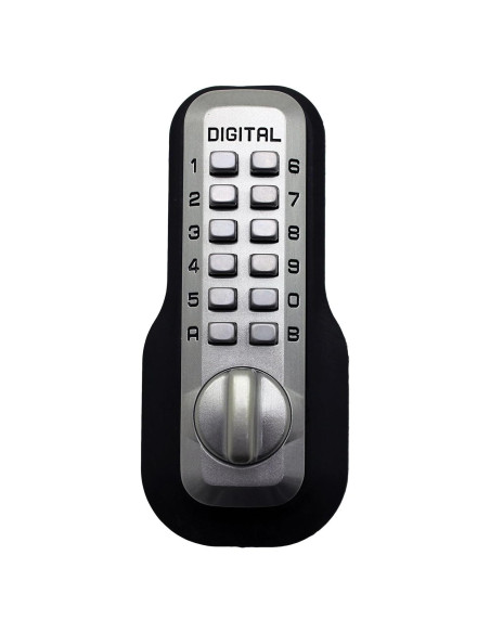 Cerradura Digital LockeyUSA M210 Sin Llave Mecánica Níquel Satinado