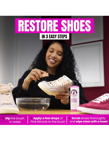 Kit Limpiador de Zapatos Pink Miracle 113.4g con Cepillo