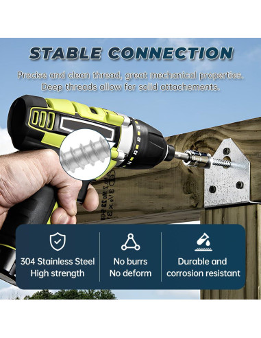 20 Tornillos Hexagonales Acero Inoxidable 304 1/4 x 25mm con Arandelas