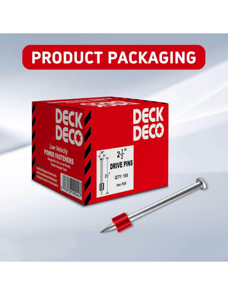 Sujetadores Actuados por Polvo DECK DECO PD250 100 Piezas