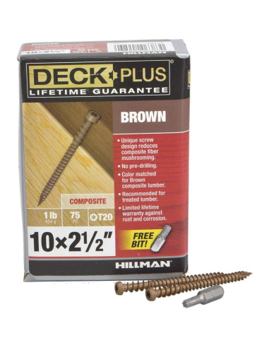 Tornillos para Deck Power Pro 48445 Cerámicos Marrón 75 Pzas