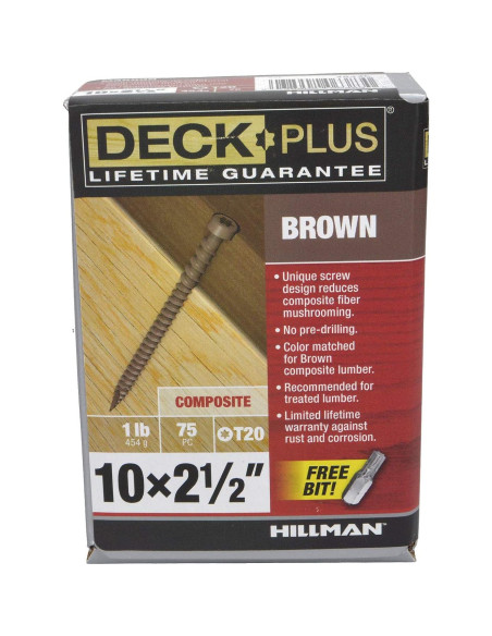 Tornillos para Deck Power Pro 48445 Cerámicos Marrón 75 Pzas