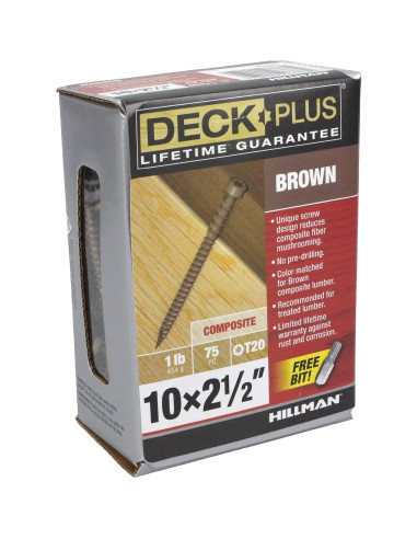 Tornillos para Deck Power Pro 48445 Cerámicos Marrón 75 Pzas