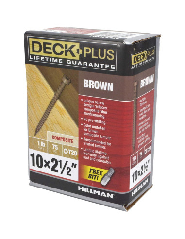 Tornillos para Deck Power Pro 48445 Cerámicos Marrón 75 Pzas