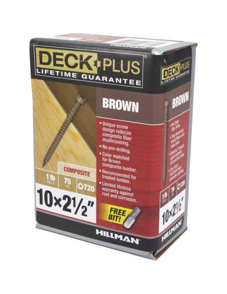 Tornillos para Deck Power Pro 48445 Cerámicos Marrón 75 Pzas