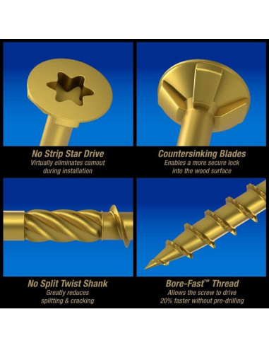 Tornillos para Terrazas Power Pro 10 x 89 mm 1000 Piezas