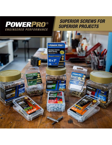 Tornillos para Terrazas Power Pro 10 x 89 mm 1000 Piezas