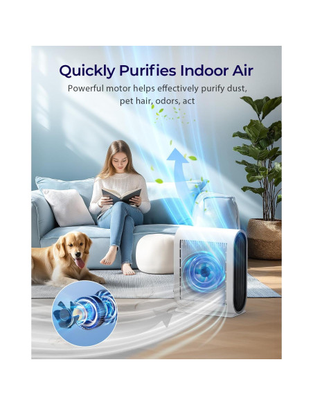 Purificador de Aire HEPA MOOKA KJ217 para Habitaciones Grandes