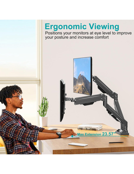 Soporte Doble de Monitor MOUNT PRO para Pantallas de 43"