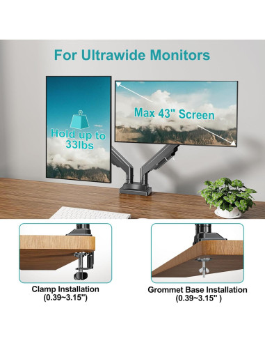 Soporte Doble de Monitor MOUNT PRO para Pantallas de 43"