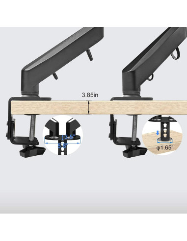 Soporte Doble para Monitor Pholiten MD800 32" Ajustable VESA