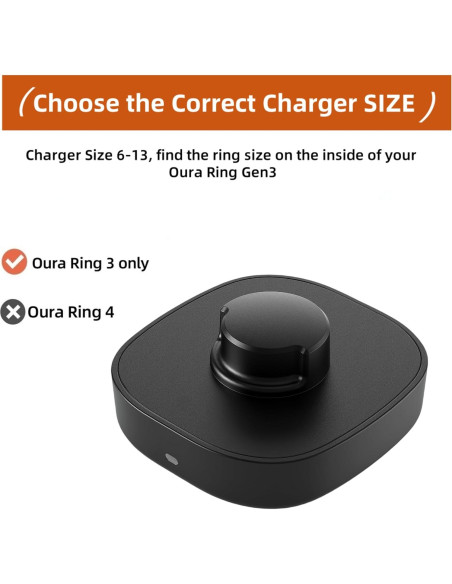 Cargador rápido Oura Ring Gen3 Tamaño 8 USB-C WONJOY