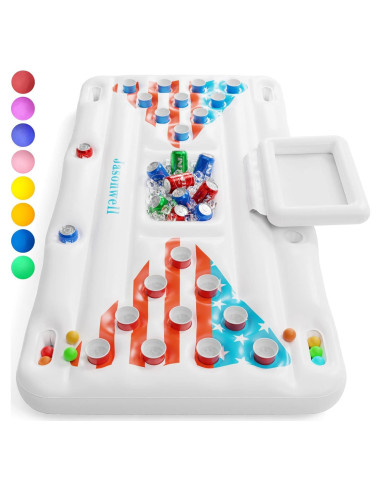Flotador Inflable Beer Pong Jasonwell 1.83m con Cooler y 8 Pelotas