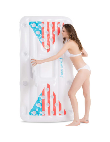 Flotador Inflable Beer Pong Jasonwell 1.83m con Cooler y 8 Pelotas