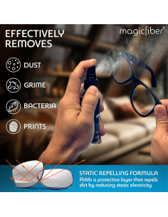 Kit de Limpieza de Gafas MagicFiber 17 Piezas - 2 Aerosoles 59ml + 15 Paños Microfibra 2
