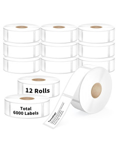 12 Rollos Etiquetas Térmicas Tacnology 1"x2-1/8" 6000 Pcs