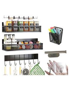 Estante Magnético para Especias Azmaish 3 Niveles Acero Inoxidable