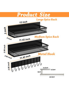 Estante Magnético para Especias Azmaish 3 Niveles Acero Inoxidable 2