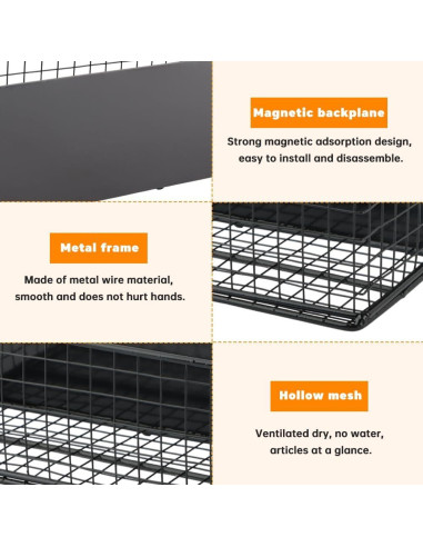 Organizador Magnético de Nevera Ranjaner 25x10x8cm Negro