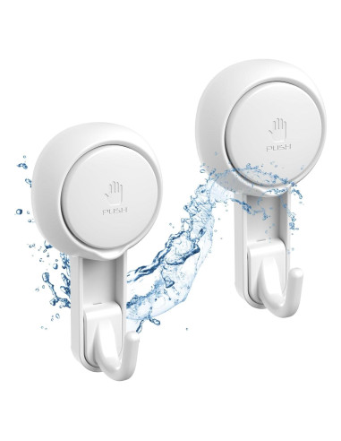Ganchos de Ducha Marchpower Reutilizables con Ventosas - 2 Piezas