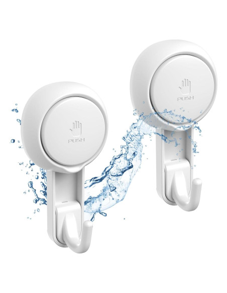 Ganchos de Ducha Marchpower Reutilizables con Ventosas - 2 Piezas