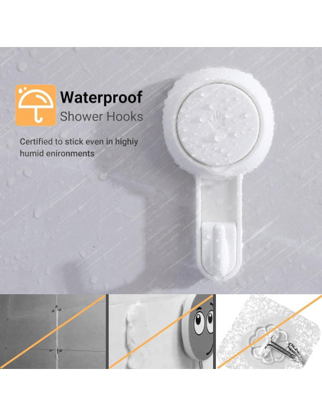 Ganchos de Ducha Marchpower Reutilizables con Ventosas - 2 Piezas