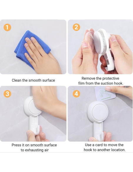 Ganchos de Ducha Marchpower Reutilizables con Ventosas - 2 Piezas