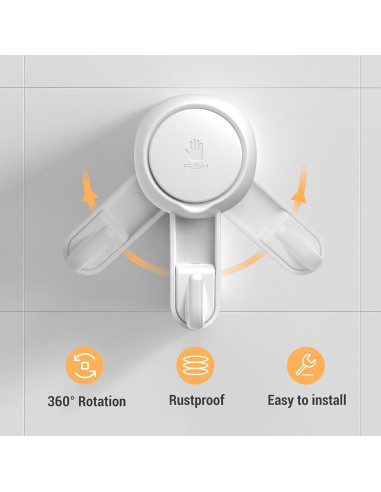 Ganchos de Ducha Marchpower Reutilizables con Ventosas - 2 Piezas